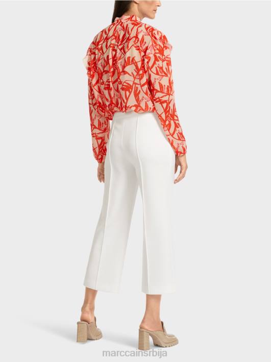 панталоне са ушивеним набором Marc Cain D688699 прљаво бело одећу