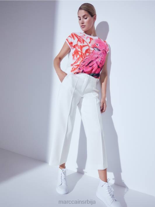 панталоне са ушивеним набором Marc Cain D688699 прљаво бело одећу