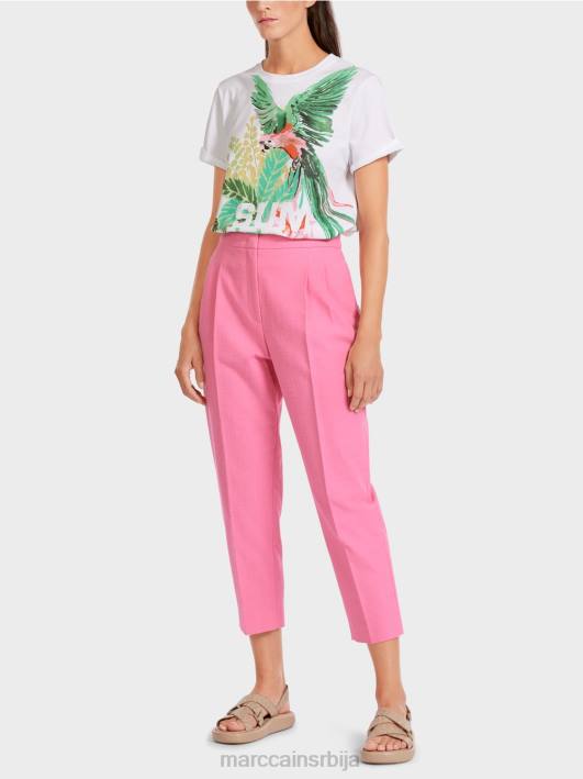 панталоне у ланеном изгледу Marc Cain D688700 светло розе одећу