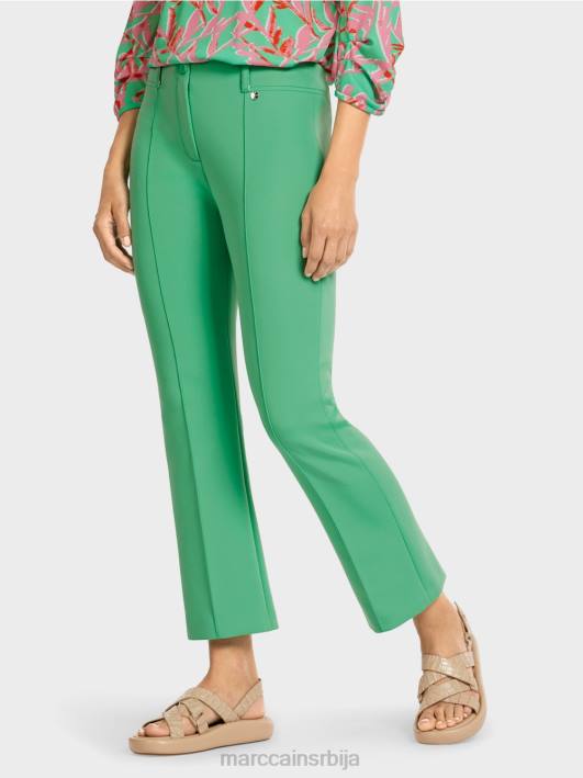 класичне панталоне са притиснутим наборима Marc Cain D688701 светли жад одећу
