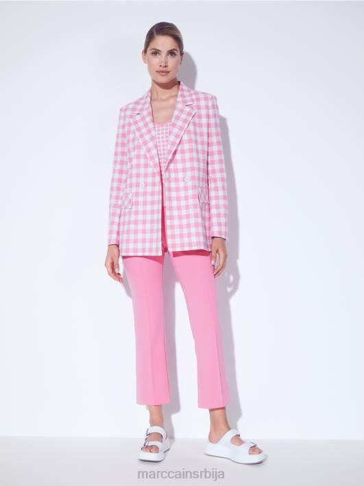 класичне панталоне са притиснутим наборима Marc Cain D688703 светло розе одећу