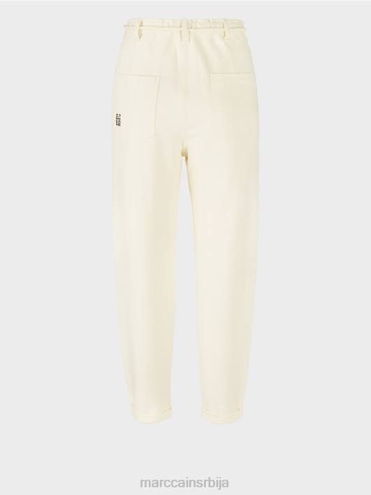 растезљиве памучне панталоне Marc Cain D688705 светло екру одећу
