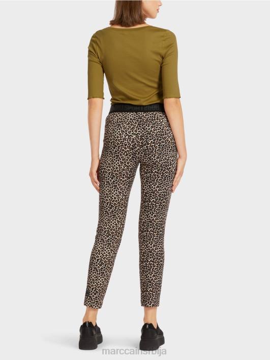 уске панталоне са леопард принтом Marc Cain D688706 крема у праху одећу
