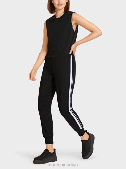 панталоне са пругама "промислимо заједно". Marc Cain D688711 црно и бело одећу