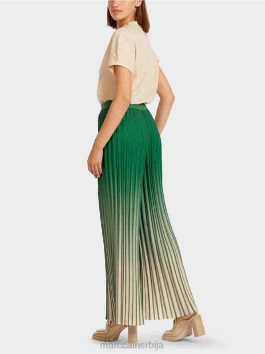 плисиране панталоне са живим градијентом боја Marc Cain D688719 маховина зелена одећу
