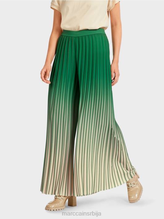 плисиране панталоне са живим градијентом боја Marc Cain D688719 маховина зелена одећу