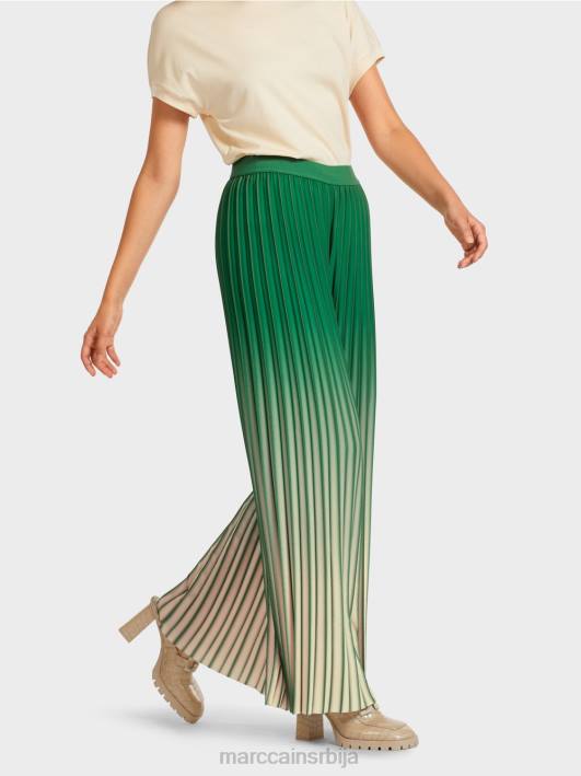 плисиране панталоне са живим градијентом боја Marc Cain D688719 маховина зелена одећу