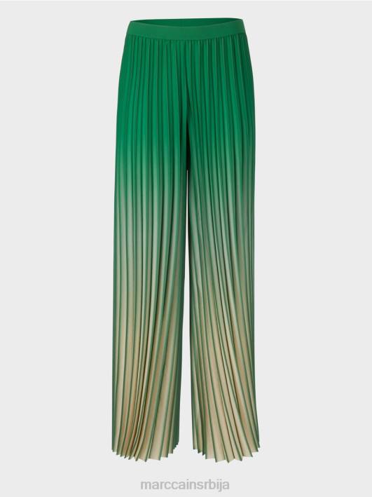 плисиране панталоне са живим градијентом боја Marc Cain D688719 маховина зелена одећу