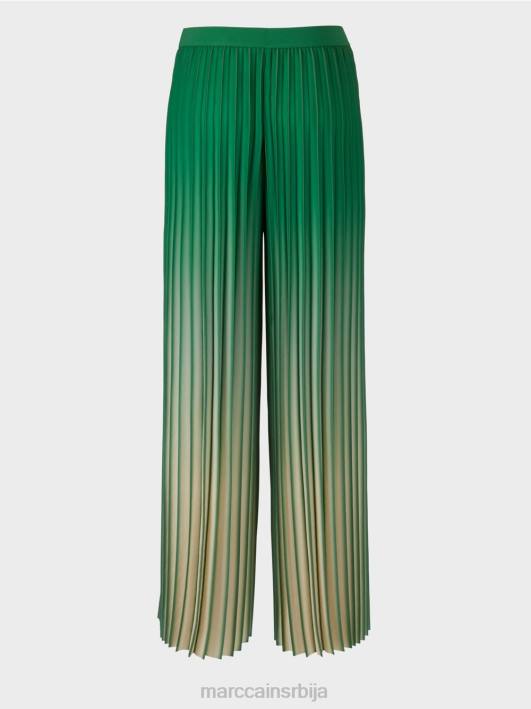 плисиране панталоне са живим градијентом боја Marc Cain D688719 маховина зелена одећу