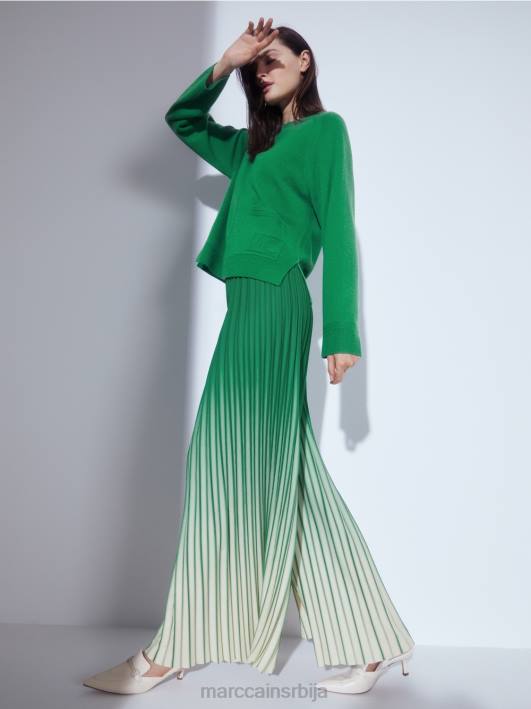 плисиране панталоне са живим градијентом боја Marc Cain D688719 маховина зелена одећу