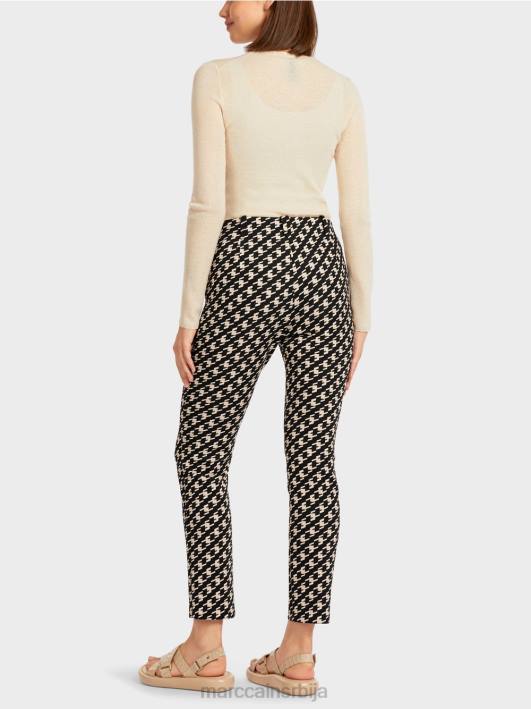 панталоне у геометријском узорку Marc Cain D688720 црн одећу
