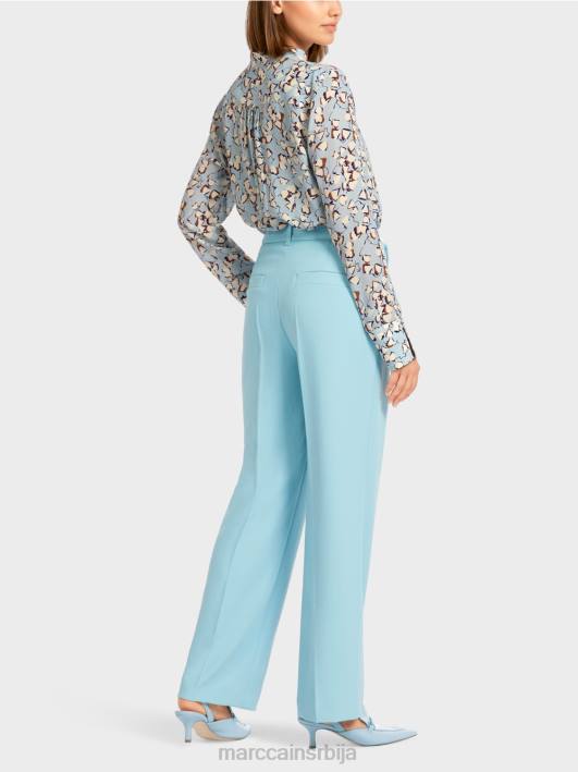 лагане панталоне са притиснутим наборима Marc Cain D688734 атмосферско плаво одећу