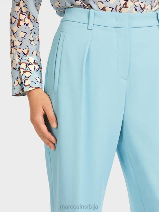лагане панталоне са притиснутим наборима Marc Cain D688734 атмосферско плаво одећу