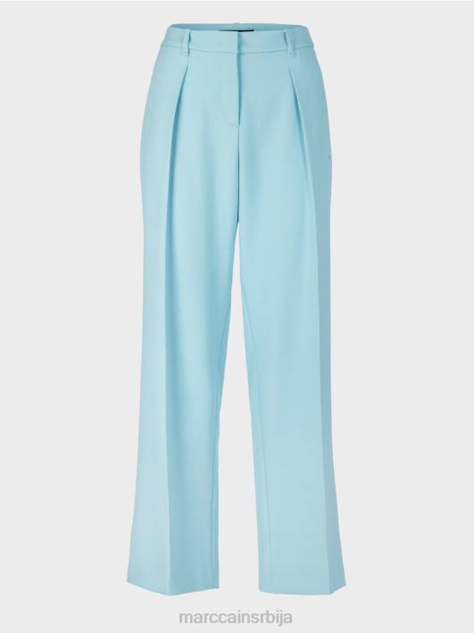 лагане панталоне са притиснутим наборима Marc Cain D688734 атмосферско плаво одећу