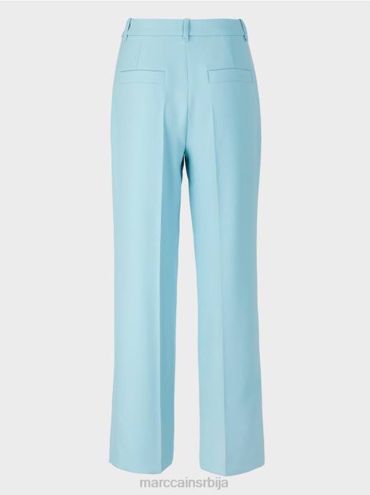 лагане панталоне са притиснутим наборима Marc Cain D688734 атмосферско плаво одећу