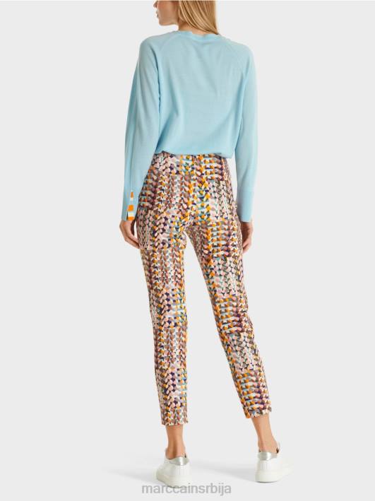 панталоне са ретро принтом Marc Cain D688736 краљевски пурпур одећу