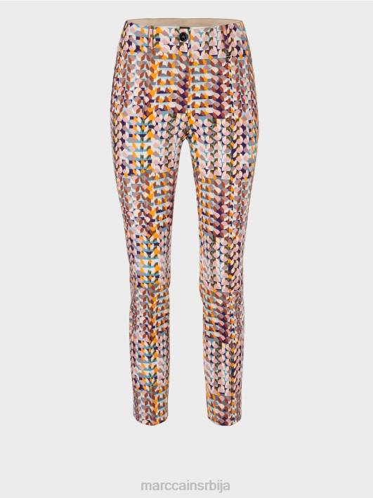 панталоне са ретро принтом Marc Cain D688736 краљевски пурпур одећу