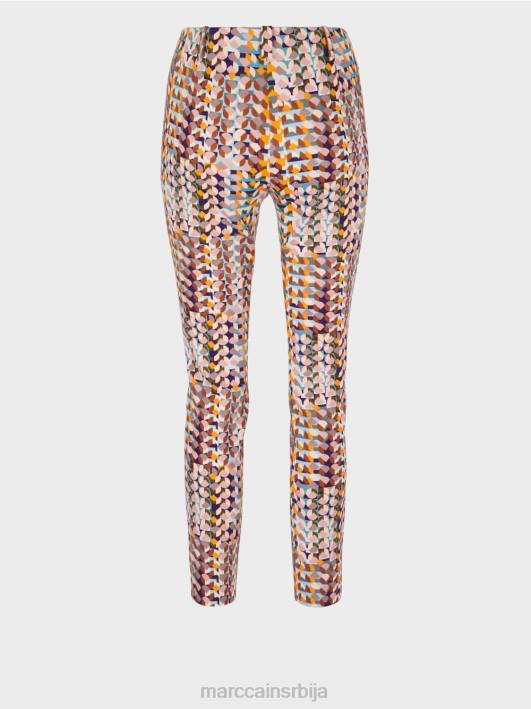 панталоне са ретро принтом Marc Cain D688736 краљевски пурпур одећу