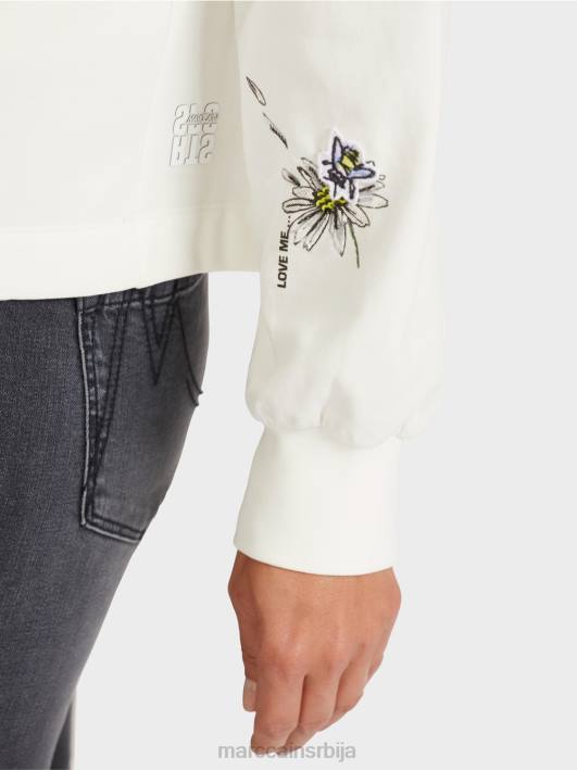 превелика дуксерица са 3д елементима Marc Cain D6881228 прљаво бело одећу