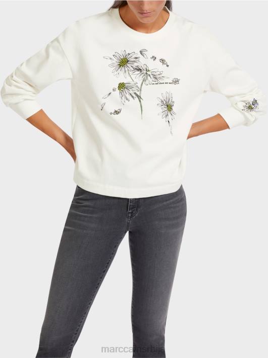 превелика дуксерица са 3д елементима Marc Cain D6881228 прљаво бело одећу