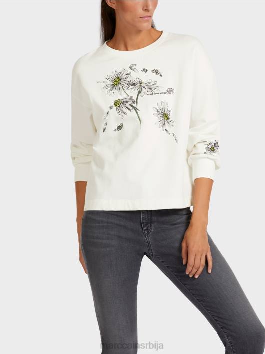 превелика дуксерица са 3д елементима Marc Cain D6881228 прљаво бело одећу