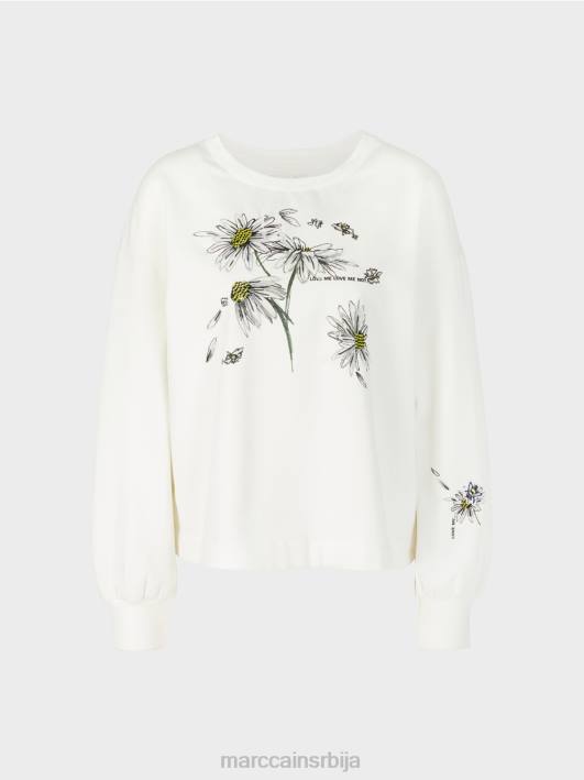 превелика дуксерица са 3д елементима Marc Cain D6881228 прљаво бело одећу