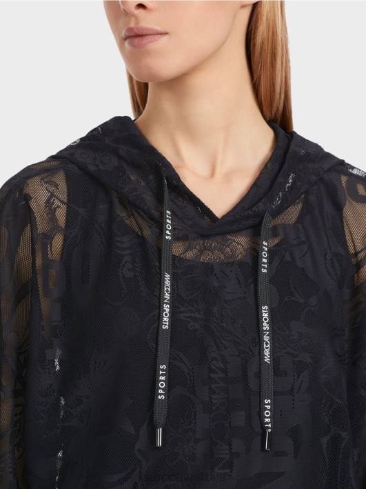 дуксерица од тила од чипке Marc Cain D6881220 поноћно плава одећу