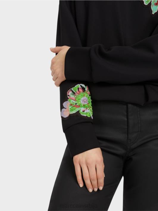 дуксерица са цветном апликацијом Marc Cain D6881221 црн одећу