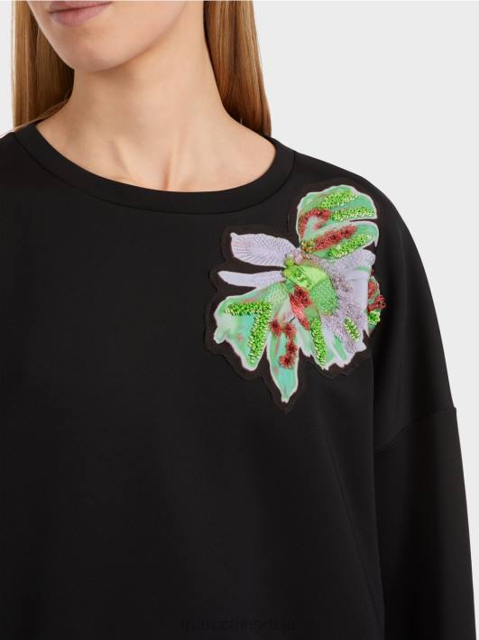 дуксерица са цветном апликацијом Marc Cain D6881221 црн одећу