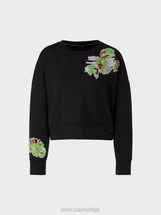 дуксерица са цветном апликацијом Marc Cain D6881221 црн одећу