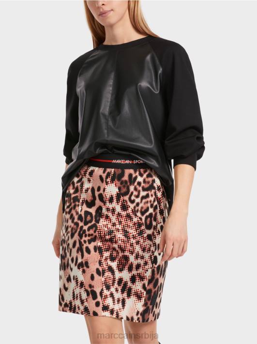 раглан дуксерица са мешавином материјала Marc Cain D6881222 црн одећу