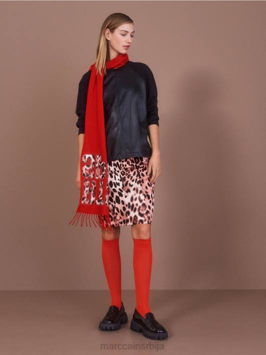 раглан дуксерица са мешавином материјала Marc Cain D6881222 црн одећу