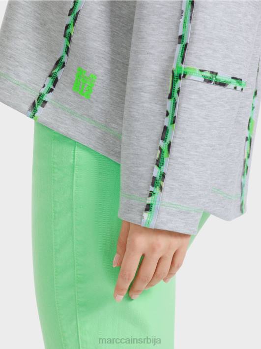 дуксерица са ефектима шавова Marc Cain D6881224 Сребрно сива одећу