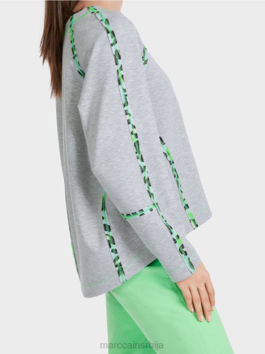 дуксерица са ефектима шавова Marc Cain D6881224 Сребрно сива одећу