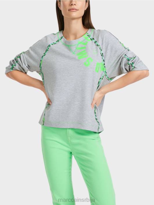 дуксерица са ефектима шавова Marc Cain D6881224 Сребрно сива одећу