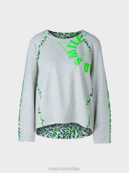 дуксерица са ефектима шавова Marc Cain D6881224 Сребрно сива одећу