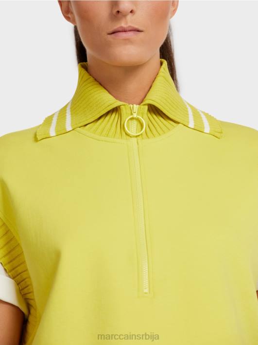 мајица без рукава са ребрастом крагном Marc Cain D6881226 зелени сумпор одећу