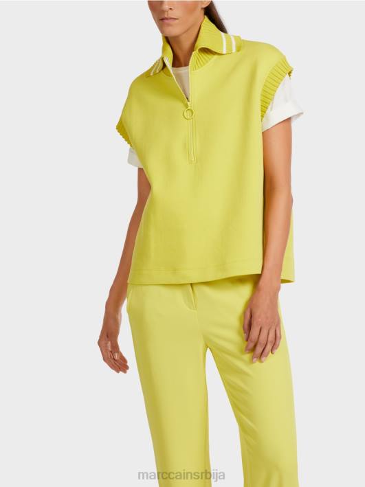 мајица без рукава са ребрастом крагном Marc Cain D6881226 зелени сумпор одећу