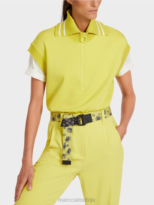 мајица без рукава са ребрастом крагном Marc Cain D6881226 зелени сумпор одећу