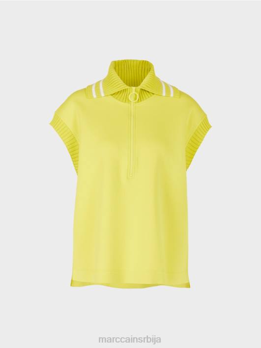 мајица без рукава са ребрастом крагном Marc Cain D6881226 зелени сумпор одећу