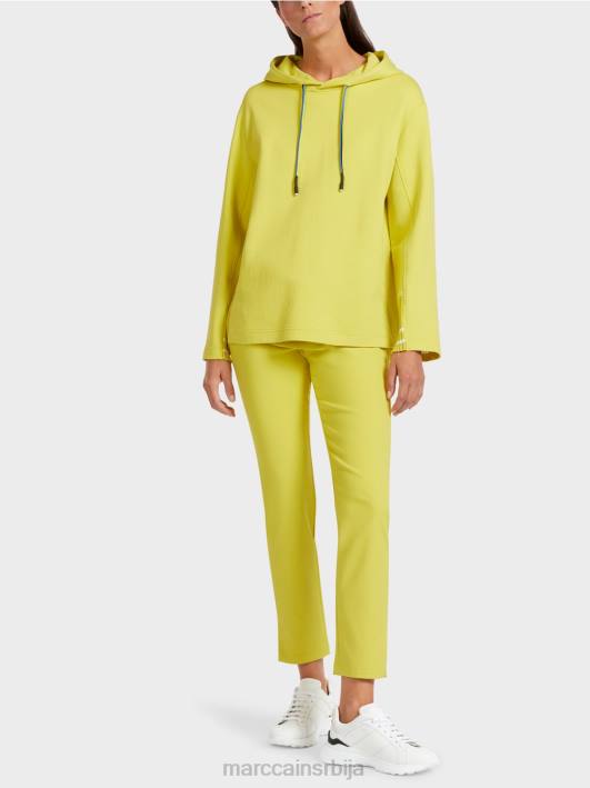 женствена дуксерица са капуљачом Marc Cain D6881227 зелени сумпор одећу