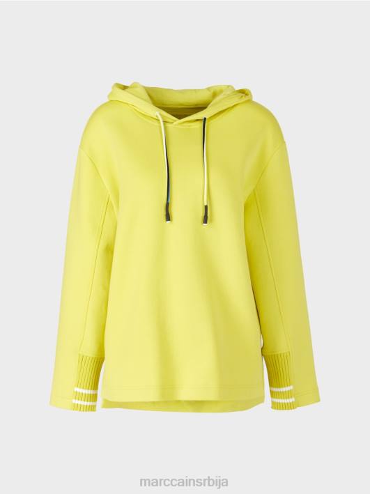 женствена дуксерица са капуљачом Marc Cain D6881227 зелени сумпор одећу