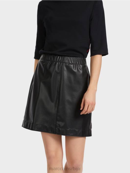 кратка сукња од забавне коже Marc Cain D688463 црн одећу