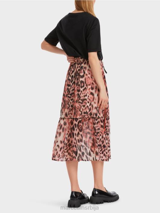 дуга слојевита сукња са лео принтом Marc Cain D688464 цампари одећу