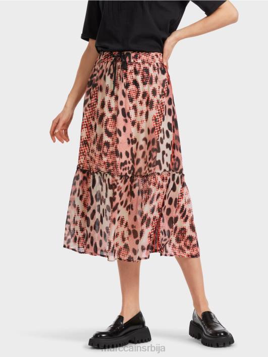 дуга слојевита сукња са лео принтом Marc Cain D688464 цампари одећу