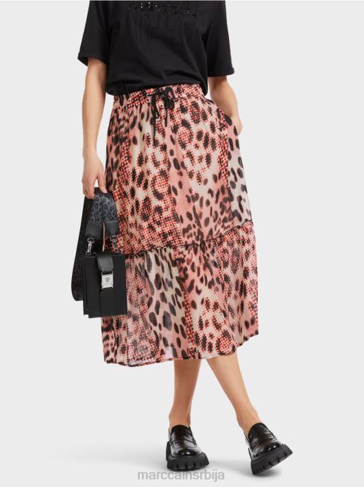 дуга слојевита сукња са лео принтом Marc Cain D688464 цампари одећу