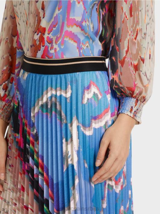 шарена штампана плисирана сукња Marc Cain D688466 тамно летње небо одећу