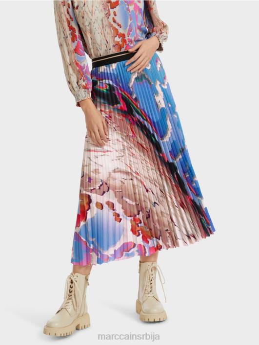 шарена штампана плисирана сукња Marc Cain D688466 тамно летње небо одећу
