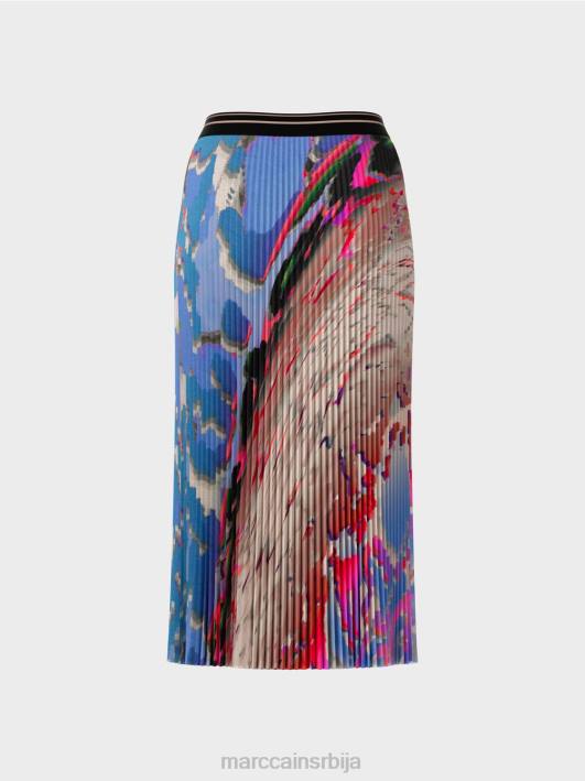 шарена штампана плисирана сукња Marc Cain D688466 тамно летње небо одећу