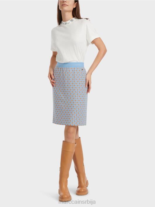 сукња до колена са графичким дизајном Marc Cain D688468 тамно летње небо одећу